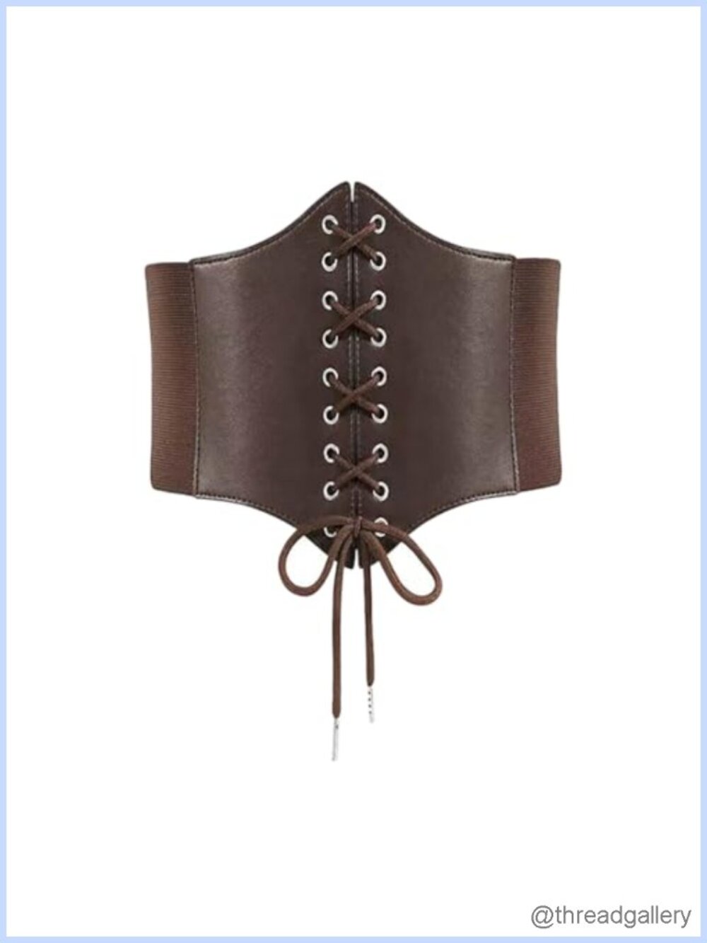 PU Leather Wide Cinch Belt Lace Up Corset Stretch Waist Band Cosplay
